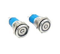 1 interrupteur à bouton-poussoir en métal étanche 16 mm avec lumière LED 5 V 12 V 24 V 220 V ROUGE BLEU VERT JAUNE BLANC Réinitialisation automatique/verrouillage automatique(White,SELF-LOCKING_12V)