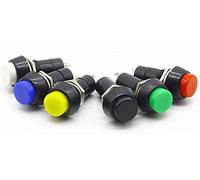 1 interrupteur à bouton-poussoir en plastique 12 mm autobloquant/interrupteurs momentanés 3 A 150 V PBS-11A PBS-11B 2 broches (couleur : rouge, taille : autobloquant)(Green,Momentary)