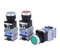 1 interrupteur à bouton-poussoir LA38-11D/11DS de qualité 22 mm avec lumière marche/arrêt momentanée/verrouillage - Indicateurs LED 220 V 24 V (DVPPS02, autobloquant, 12 V)