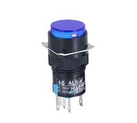 1 interrupteur à bouton-poussoir momentané et autobloquant rond de 16 mm avec contact argenté 1NO1NC 5 V 12 V 24 V 220 V Reset 5 broches(Blue,2NO 2NC_MOMENT_24V)