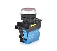 1 interrupteur à bouton-poussoir momentané LA36M de 22 mm avec voyant LED, 12 V, 24 V, 220 V, à verrouillage, lumineux, marche/arrêt, VaneAims(Red LED,SELF-LOCKING_1NO_24V)