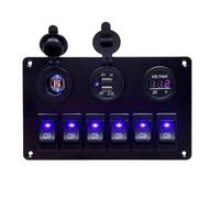 1 interrupteur combiné de commande de barre de cabine 12 V/24 V, panneau de disjoncteur à bascule, voltmètre LED for voiture et bateau