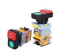1 interrupteur double LED 220 V 12 V 1 NO 1 NC Interrupteur à bouton-poussoir 22 mm ON OFF START STOP Interrupteur d'alimentation avec lumière 2 NO(2NO Without Light,6V)