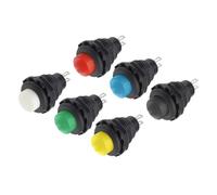 1 interrupteur sans verrouillage à tête ronde de 12 mm à réinitialisation automatique 2 A 125 VAC DS-502 interrupteur à bouton court en plastique normalement ouvert (vert, 1 pièce)