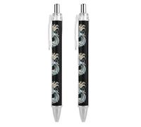 1 Is on Dolphin Lot de 2 stylos à bille rétractables noirs à pointe fine 0,5 mm