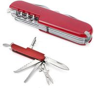 1 Item Swiss Army Knife,Pocket Knife,Swiss Pocket Knife,Lightweight,Multitool,11 Functions,Blade,Opener Box,Corkscrew-Red