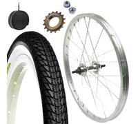 1 jante arrière 20 x 1,75 + pignon 16 dents + pneu blanc noir + chambre à air | pour vélo Graziella Epoca 20"