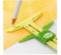 1 jauge de couture jaune 5 en 1 - Règle de matelassage coulissante en forme de T pour débutants - Accessoires de couture à la main - Outils - Règles (cuisine, maison et maison)