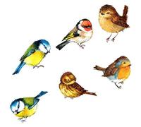 1 Jeu Autocollants anti-oiseaux detachable gommettes électrostatiques pour vitres mignon film vinyle non adhésif décor adhérence statique fenêtre délicate Noël appliqué 3d