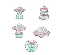1 jeu Badge De Corsage En Alliage Épinglette Créative Broche Broche D'Astronaute Broche En Métal Broche En Émail Broche En Émail Broche De Dessin Animé 5 pièces