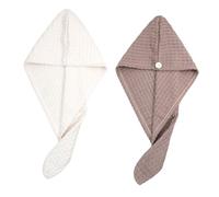 1 Jeu Bonnet Cheveux Secs Capuchons Sèche-cheveux Serviette Envelopper Séchage Bonnet De Bain Enveloppement Sec Cheveux Mouillés Casquettes Eau Fibre Superfine 2 Pièces