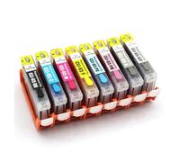 1 Jeu CLI-65, Compatible for Cartouche d'encre Rechargeable Canon CLI65, Recharge d'encre, Compatible for imprimante Canon Pro-200 Pro200, Puce Unique(8color Ink Cartridge)