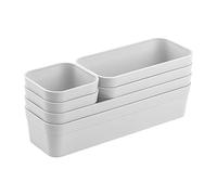1 jeu d’organiseurs de tiroirs, boîte de rangement, ajustable, gris clair