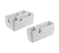 1 jeu d’organiseurs de tiroirs, boîte de rangement, système de séparation unique, réglable, gris clair