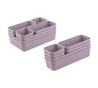 1 jeu d’organiseurs de tiroirs, boîte de rangement, système de séparation unique, réglable, lilas