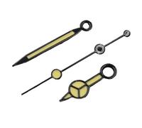 1 jeu d'aiguilles de montre 12,5 x 12 x 8 mm, vertes et lumineuses, for mouvement NH35, NH36, 7S26, 7S36, 4R35, 4R36(Black Yellow)