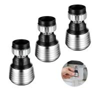 1 jeu de 3 filtres de robinet avec filtre de robinet - Embout de régulateur de jet pivotant - Filtre de robinet en acier inoxydable - Rotation à 360 degrés et structure en plaque d'acier