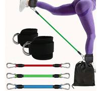 1 jeu de 5 pièces Bandes de résistance réglables pour les chevilles, entraînement de force, yoga, fitness - Bandes de travail polyvalentes pour les jambes, les fesses, le tonus musculaire - Comprend u