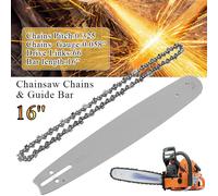 1 jeu de barres de guidage de tronçonneuse de 16 pouces + chaînes de tronçonneuse 3/8 LP 325 ".058" 66DL chaîne semi-ciseau pour outil Husqvarna 36 41 50 51 55