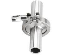 1 jeu de brides sanitaires de 1,5 à 4 pouces, rallonge de 50 mm, virole à souder for tuyau + triple collier de serrage + joint PTFE ou silicone, acier inoxydable SUS SS 304(32mmOD50.5mm)