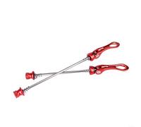 1 jeu de brochettes à dégagement rapide pour vélo de route, VTT avant et arrière, kit de levier QR en alliage d'aluminium et acier rouge, doré, bleu, noir pour vélo, course et déplacements (rouge)