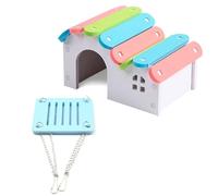 1 jeu de cabanes assemblées, 1 balançoire pour hamster, hamster, nid de couchage pour hamster, nid coloré étanche, mini maison de souris