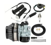 1 jeu de carburateur course 2 temps 49cc 50cc 66cc 80cc 100cc avec filtre à Air adapté au moteur Moto motorisé(Black)