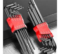 1 jeu de clés hexagonales à bras extra long avec embouts sphériques et Torx - Prise en main confortable, métal durable pour réparation de vélo et projets de bricolage, ensemble de douilles hexagonales