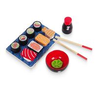 1 jeu de mini sushis de simulation en bois, pour la cuisine des enfants, avec des jouets éducatifs pour jouer ensemble de nourriture en bois