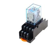 1 jeu de petits relais électromagnétiques Relais de puissance DC12V DC24V AC110V AC220V Bobine 4NO 4NC Rail DIN 14 broches + Base Mini relais(AC,380V)