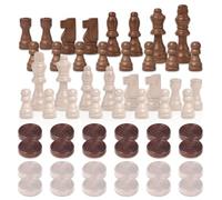 1 Jeu De Pièces D'Échecs De 2 Pouces, 1 Jeu De Dames, Pièces D'Échecs en Bois, Accessoires De Cartes, Échecs, Jouets Éducatifs