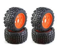 1 Jeu de pneus de Camion de Course Courte de 158 mm for 1/8 1/10 avec hexagone de Roue de 12 mm, 14 mm et 17 mm for Voiture télécommandée Slash ARRMA SENTON HSP HPI(A Orange)