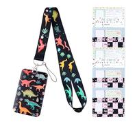 1 jeu de porte carte dinosaure, 10 identités, porte-travail et crédit