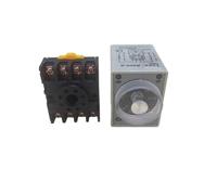 1 jeu de relais temporisés de mise sous tension AH3-3, 8 broches, 30s 60s, minuterie de temporisation de 3 minutes + Base de prise PF083A 12VDC 24VDC 110VAC 220VAC(3min,220VAC)