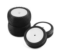 1 Jeu de Roues en Caoutchouc for Buggy Tout-Terrain RC 1/10 2WD 82 et 87 mm for XRAY XB2 for Serpent SRX2 SRX4 for Tekno EB410 for Tam-iya DT02
