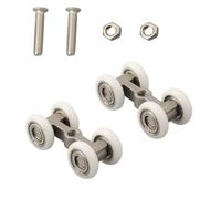 1 jeu de rouleaux de quincaillerie de porte en acier inoxydable | Roues suspendues porteuses de salle de bains, poulie en verre, rouleau de porte coulissante(2pcs)