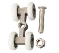 1 jeu de rouleaux de quincaillerie de porte en acier inoxydable | Roues suspendues porteuses de salle de bains, poulie en verre, rouleau de porte coulissante(1pcs)