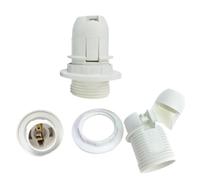 1 Jeu de vis E14 M10 for Douille d'ampoule, Support de Lampe, Douille Suspendue, Collier d'abat-Jour, 220 V, 110 V, Noir/Blanc, F1(White)