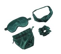 1 Jeu Ensemble De Masque Pour Les Yeux Couverture D'ombre De Sommeil D'oeil Cache-oeil De Sommeil Bandeau De Nuit Confortable Bandeau De Curling Porte-chignon Green En Tissu WATIIFUFU