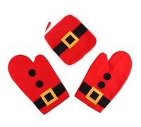 1 Jeu Manique De Cuisson De Noël Anti-brûlure Mitaines De Cuisine De Pâtisserie Maniques De Cuisine De Noël Four Micro- Ustensiles De Noël Tissu Non Tissé