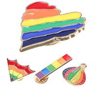 1 Jeu Pin Rainbow Brooch Set Épingle Colorée Pour Vêtements Sacs Accessoires Décoration Chic Pour Fête 4 Pièces