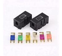 1 jeu Républiques Fusible de la bouche fourche trompette 5 0A 60A 70A 80A 100A 150A 200A Boulon Film d'assurance fixe + ANS-8 Base plaques sécurité(100A)