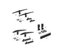 Emuca - Kit de Jeux de Supports pour 1 étagère en Bois, 1 Module et 1 Tringle de 1 m, Zamak, Noir texturé