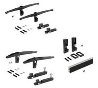 Emuca – Kit de supports pour structure modulaire Zero – 1 étagère en bois, 1 module, tringle 1 m – Zamak noir texturé
