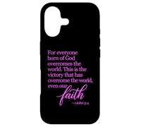 1 John 5:4 Faith Overcome Born of God Bible Verse Écriture Coque pour iPhone 17