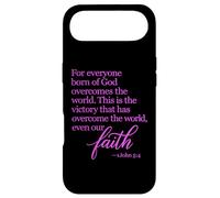 1 John 5:4 Faith Overcome Born of God Bible Verse Écriture Coque pour iPhone Air