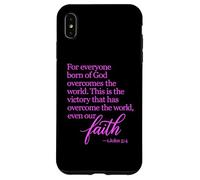 1 John 5:4 Faith Overcome Born of God Bible Verse Écriture Coque pour iPhone XS Max