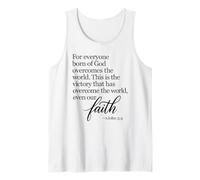 1 John 5:4 Faith Overcome Born of God Bible Verse Écriture Débardeur