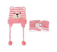 1 Joli Bonnet Et 1 Écharpe Pour Enfants, Bonnet Chaud Pour Bébé, Bonnet De Protection Des Oreilles Pour Bébé, Accessoires D'Hiver Pour Bébé