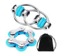 1 jouet de transformation de chaîne avec 1 porte-clés en métal avec 1 sac de rangement noir, jouet à tirer, jouet d'activité pour les doigts